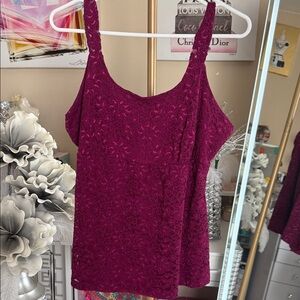 Fashion Bug Burgundy Lace Camisole